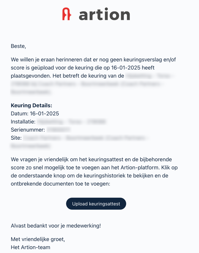 Herinneringsmail